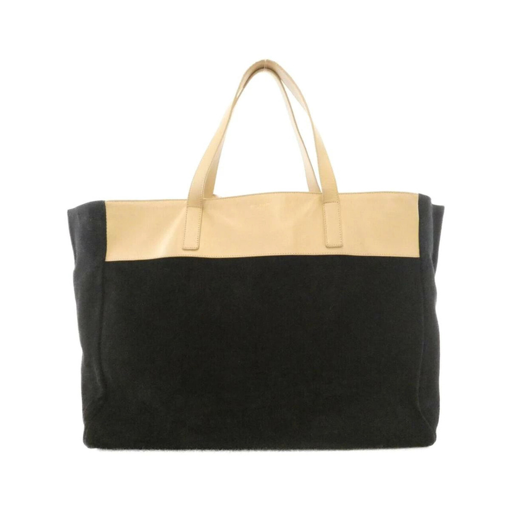 Saint Laurent reversible east west tote bag black suede beige leather